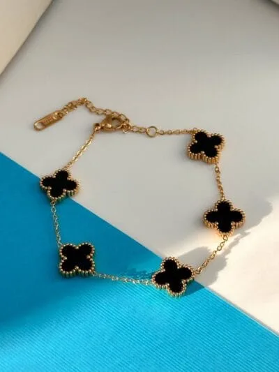 Van cleef black gold plated bracelet 