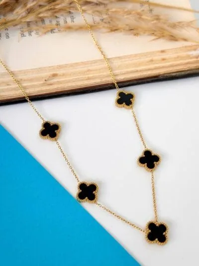black van cleef gold plated necklace