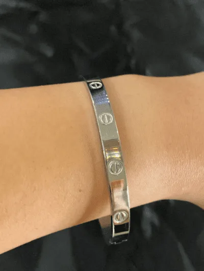 Silver Cartier bangle 