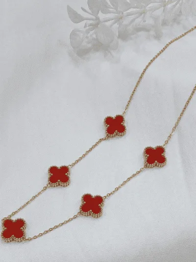Red van cleef gold plated necklace 