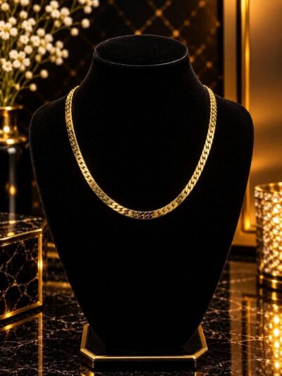 Trendy serpent gold plated necklace