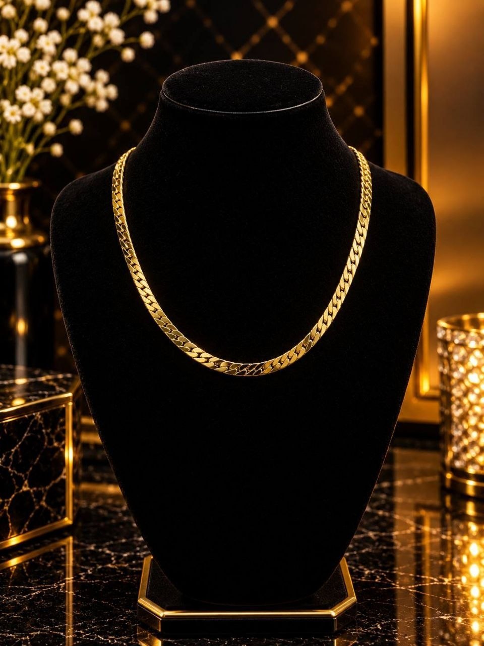 Trendy serpent gold plated necklace