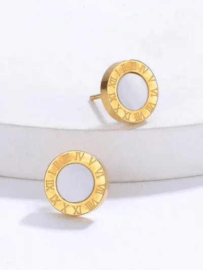 Bulgari white gold plated earrings