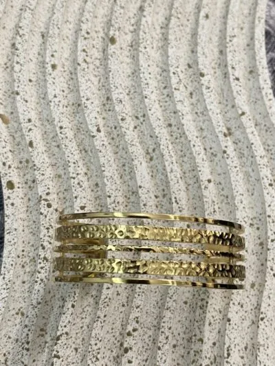 Gold Hammerd gold plated bangle