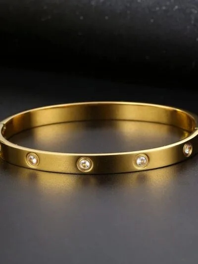 Crystal Gold plated  bangle
