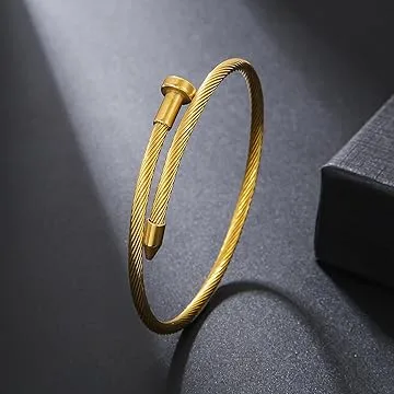 Trendy nail  Gold plated bangle