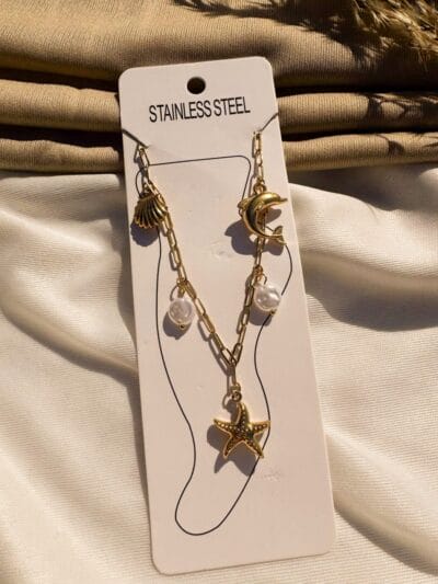 Sea star gold plated anklet 