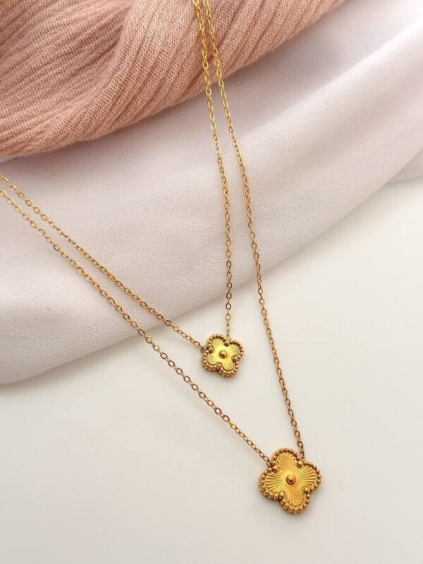 Two layers gold van cleef gold plated necklace 