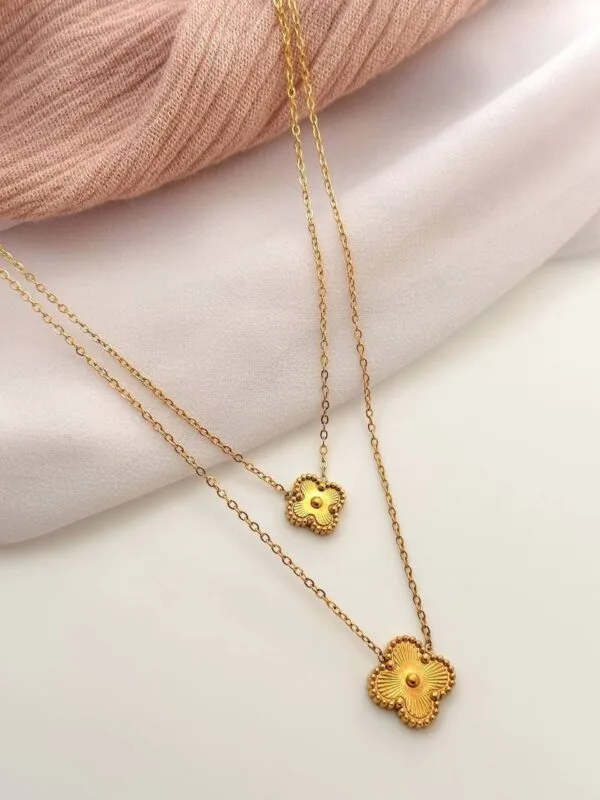 Two layers gold van cleef gold plated necklace 