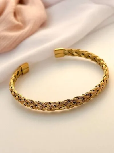 braided gold plated bangle