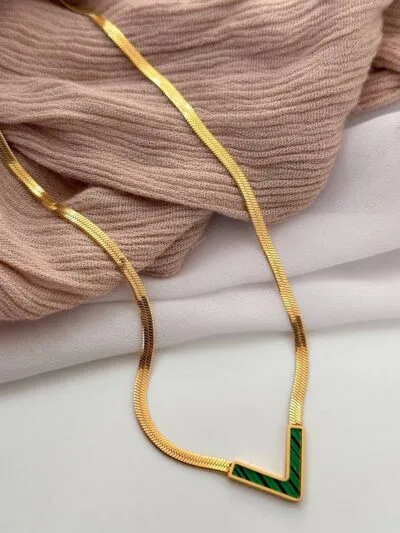 V-shape gold plated necklace