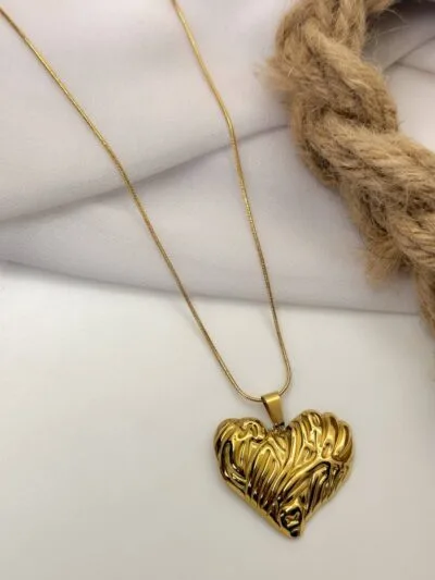 Heart gold plated necklace