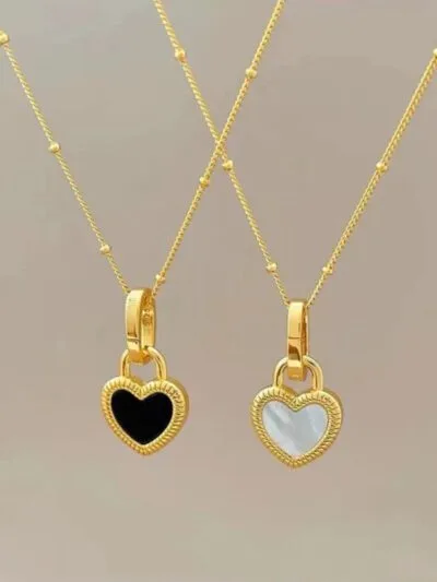 Double sided gold plated necklace