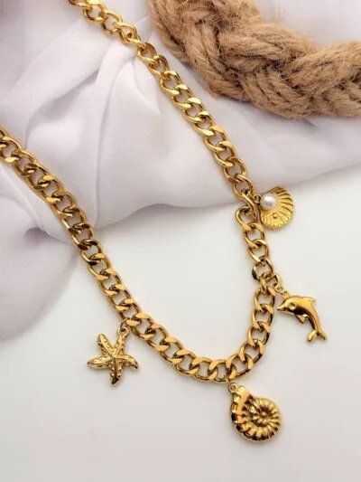 Ocean gold plated necklace
