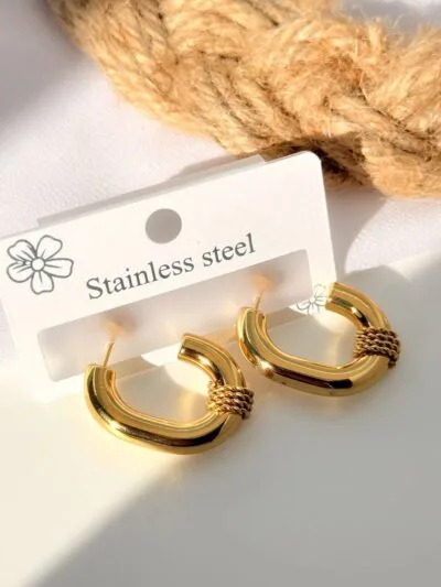 Soul lock gold plated earrings