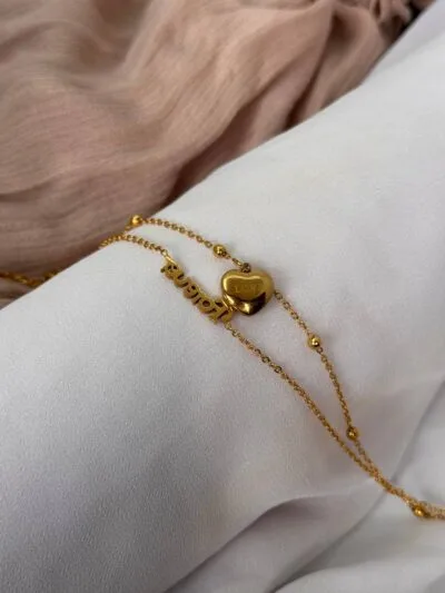 Love gold plated anklet 
