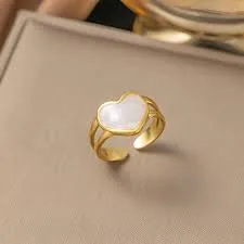 Heart gold plated ring
