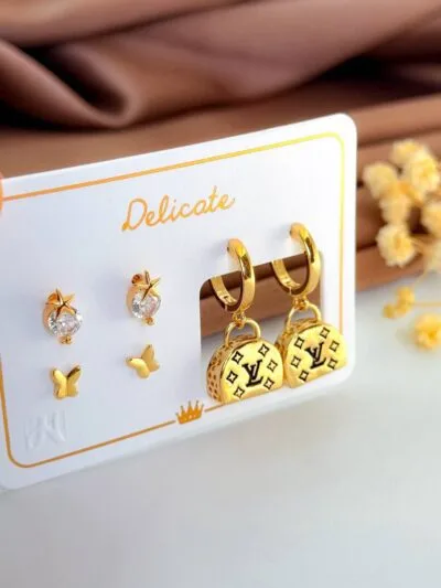 Set of  gold plated  earrings  LV