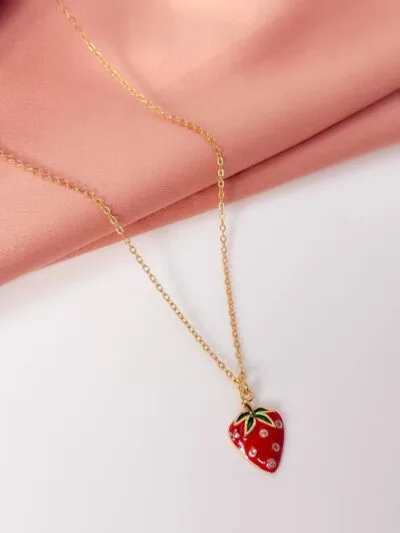 Strawberry gold plated necklace