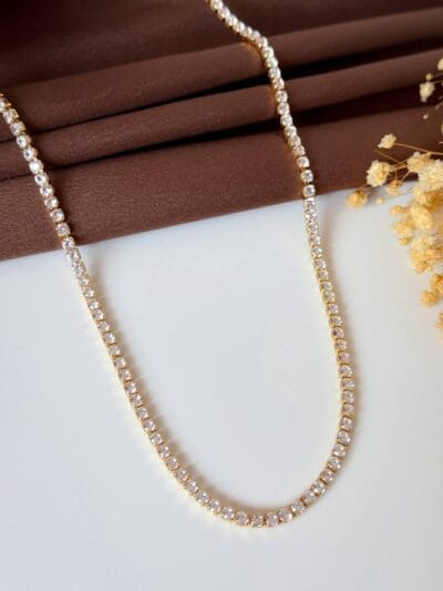 Tennis Gold Plated Necklace