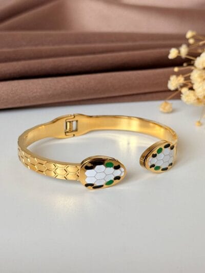 Snake gold plated bangle