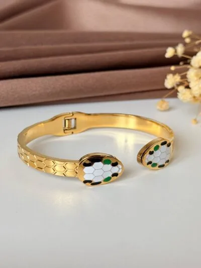 Snake gold plated bangle