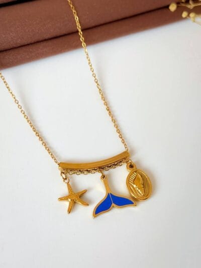 Mermaid gold plated necklace