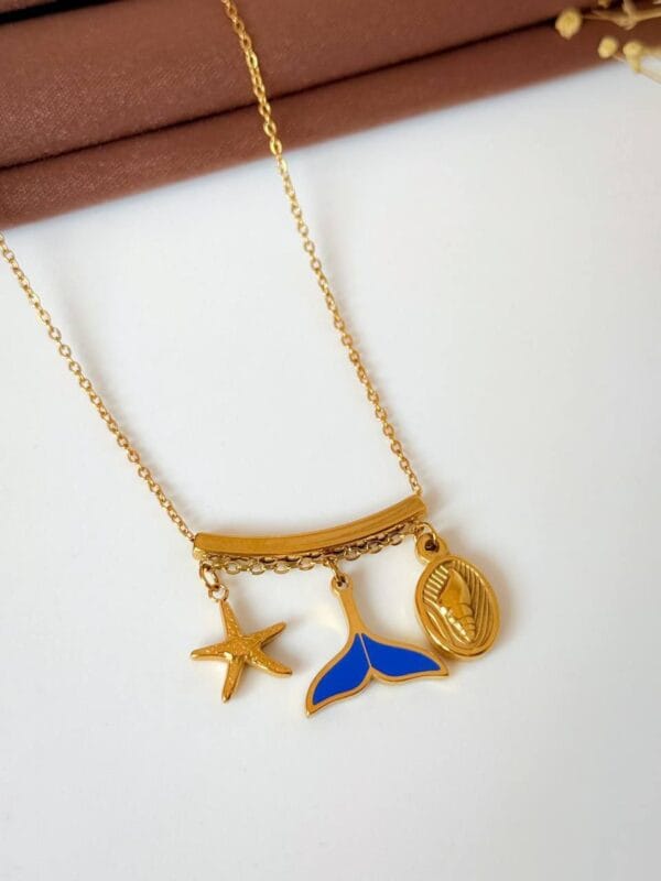 Mermaid gold plated necklace