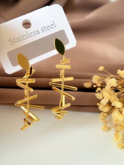 Trendy gold plated  earrings