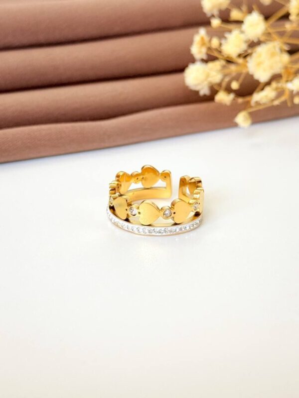 Crystal gold plated ring