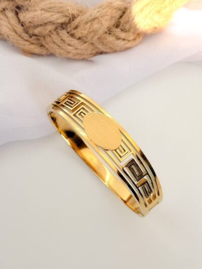 Wide gold plated bangle