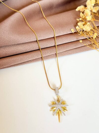 Diamond star Gold Plated Necklace