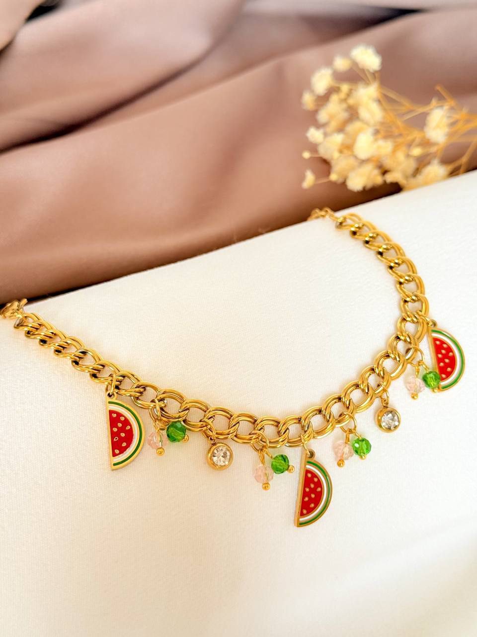 Watermelon  Gold Plated bracelet