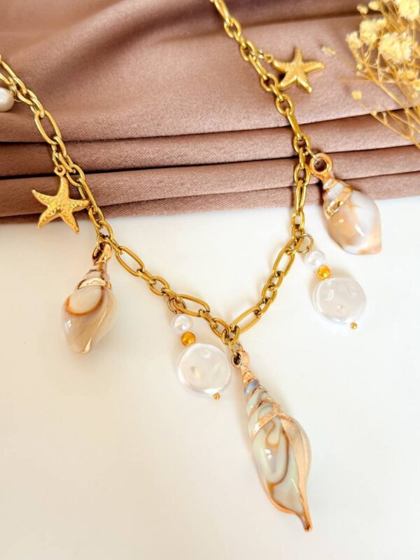 Seashell pearl  Gold Plated Necklace