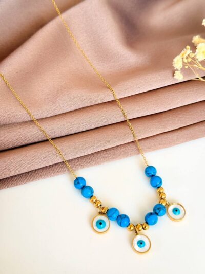 Round eyes Gold Plated Necklace