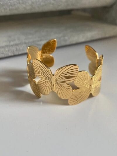 Butterfly gold plated ring