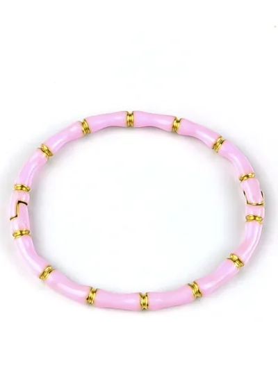 Light pink Bone gold plated bangle
