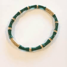 Green Bone gold plated bangle