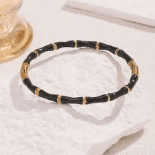 Black Bone gold plated bangle