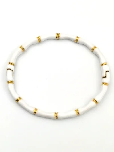 White Bone gold plated bangle