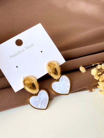 Heart drop gold plated  earrings