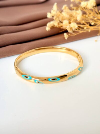 Turkish eye gold plated bangle
