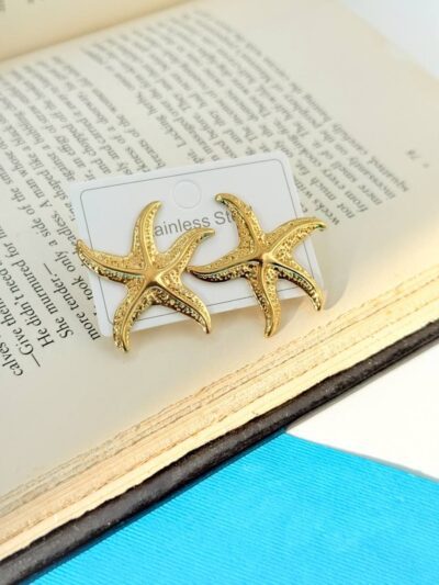 Starfish gold plated  earrings