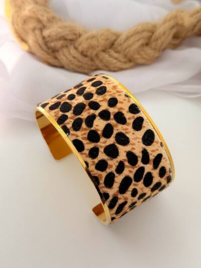 Leopard gold plated bangle 2