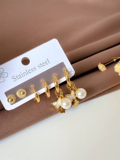 Shimmering Set of  gold plated  earrings