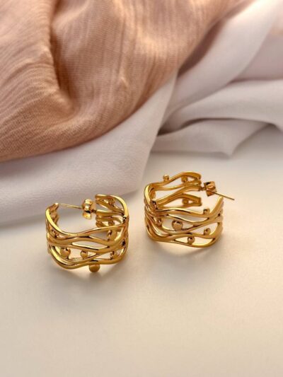 Trendy gold plated  earrings