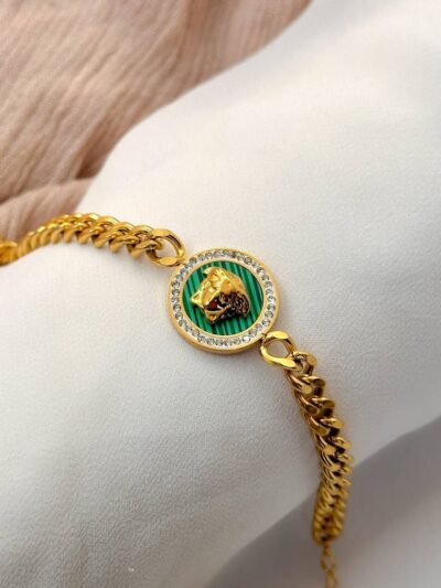 Green Versace gold plated bracelet