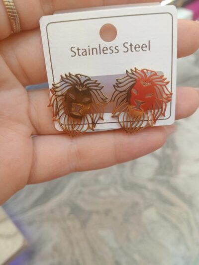 Lion gold plated  earrings
