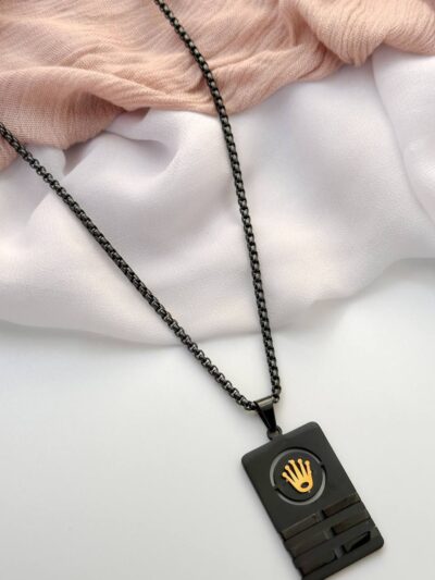 RLX black gold plated necklace