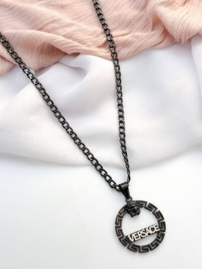 Versace black gold plated necklace